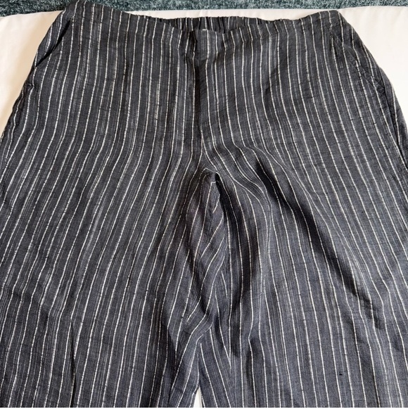 Eileen Fisher Organic Linen Crop Ankle Wide Leg Pants Women's XL Beach Strips - Picture 7 of 15